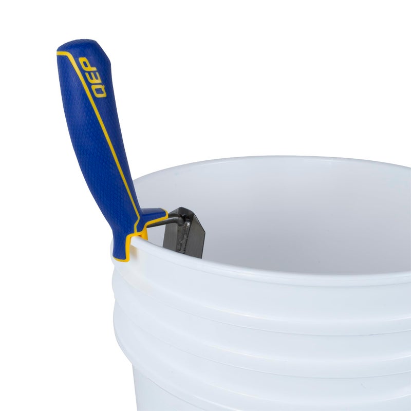 QEP 6 in. x 2 in. Comfort Grip Flat Margin Flooring Trowel with Bucket Hook  Silver (42112) - Image 4